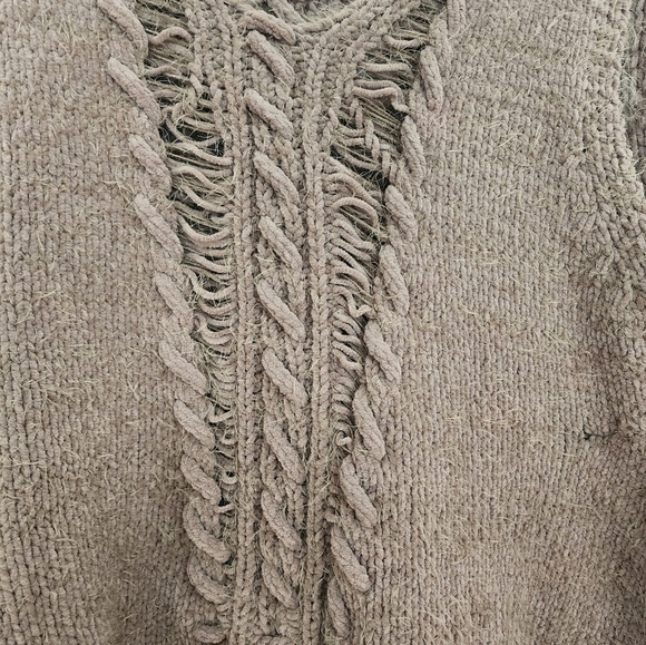 Pol distressed sweater vest size small olive soft & cozy boho oversized - Picture 6 of 6